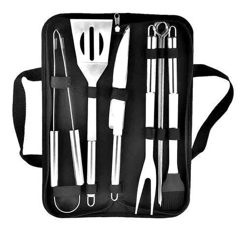 Kit Completo de Churrasco Inox 9 Peças